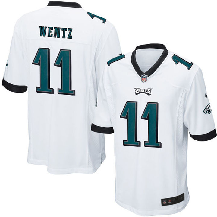 Philadelphia Eagles #11 Carson Wentz White Game Jersey