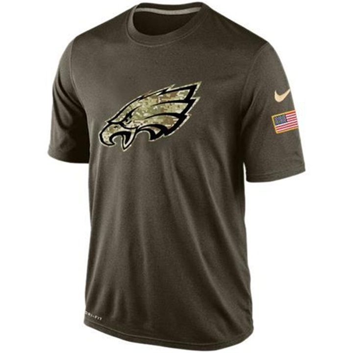 Philadelphia Eagles Green Camo Salute To Service Team T-Shirt