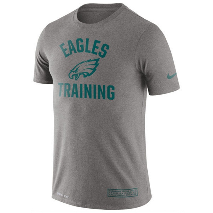 Philadelphia Eagles Heathered Gray Training Performance Logo T-shirt