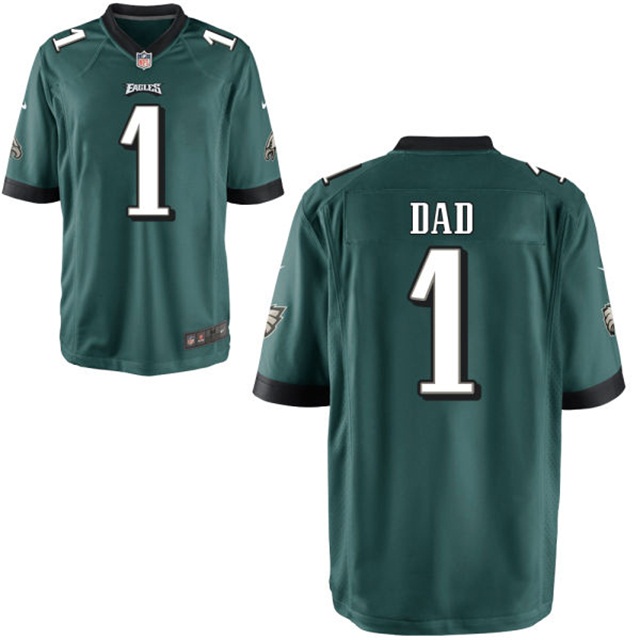 Philadelphia Eagles Midnight Green Father's Day Gift Number 1 Dad Jersey