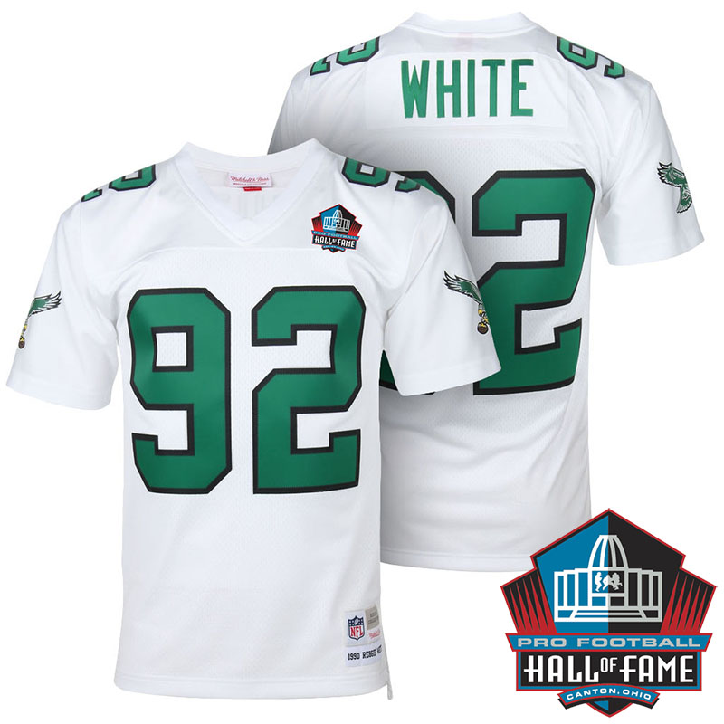 Hall Of Fame Philadelphia Eagles #92 Reggie White White Retired Player Jersey