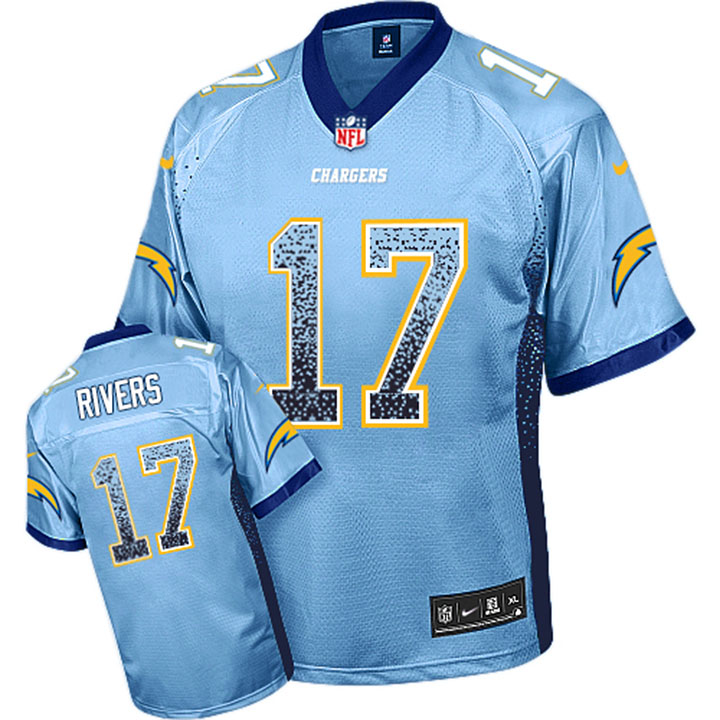 San Diego Chargers #17 Philip Rivers Blue Drift Fashion Jersey