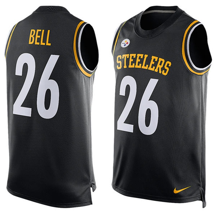 Pittsburgh Steelers #26 Leveon Bell Black Player Name & Number Tank Top