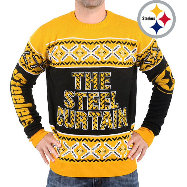 Pittsburgh Steelers Klew Black & Yellow Slogan Crew Knit Ugly Sweater