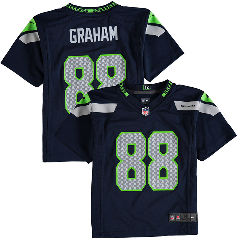 Preschool Seattle Seahawks #88 Jimmy Graham College Navy Game Jersey