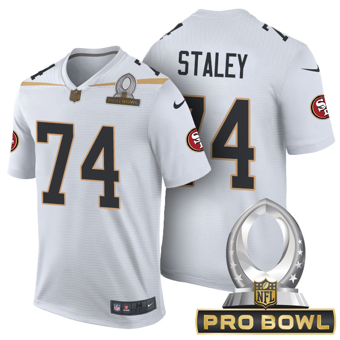 Team Rice #74 Joe Staley White 2016 Pro Bowl Game Jersey