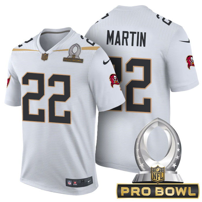 Team Rice #22 Doug Martin White 2016 Pro Bowl Game Jersey