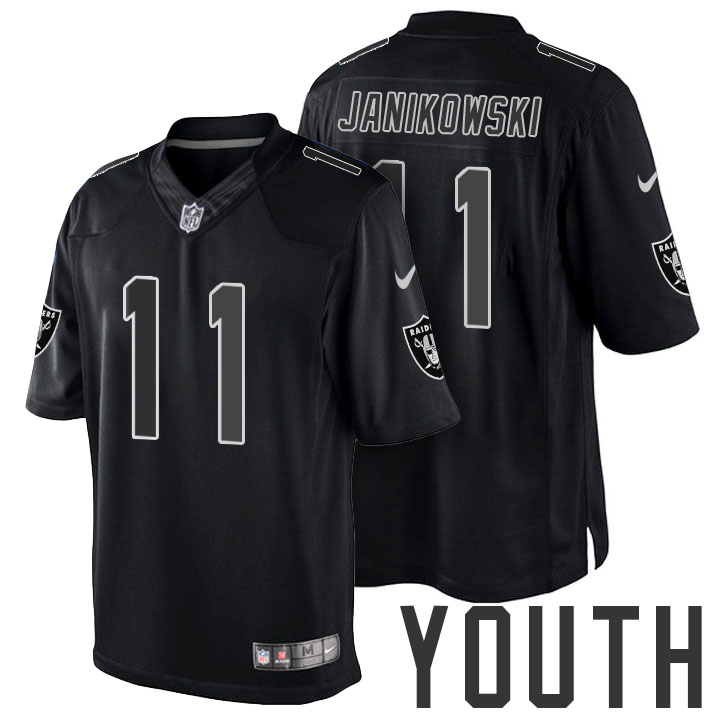 Youth Oakland Raiders #11 Sebastian Janikowski Black Impact Limited Jersey