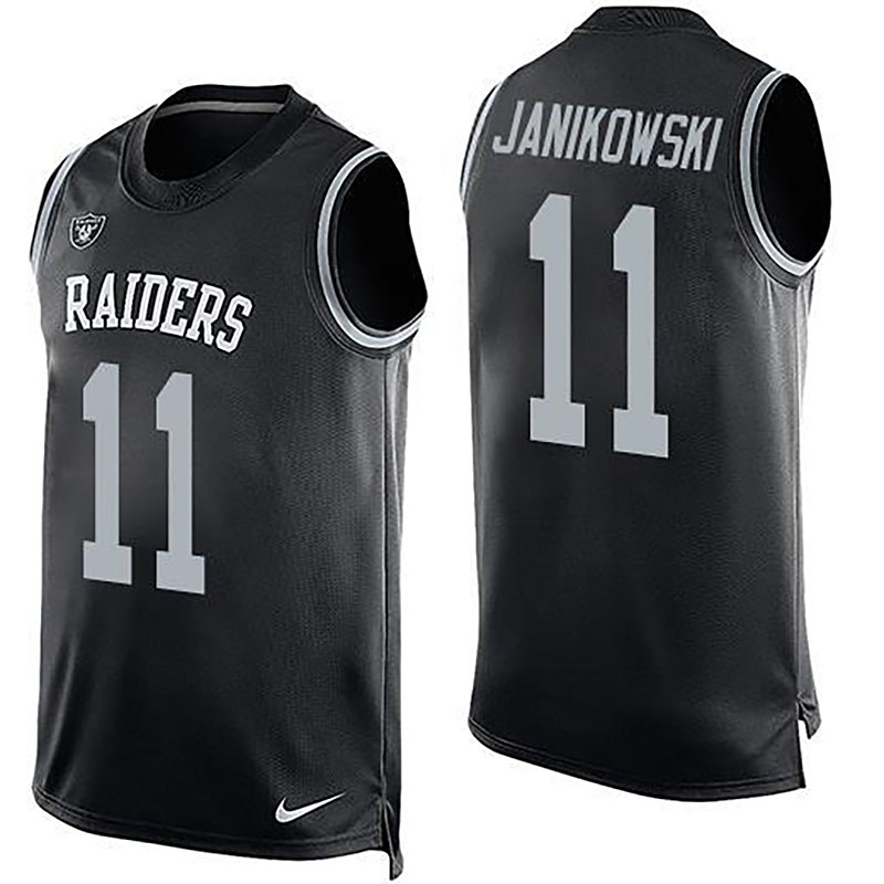 Raiders #11 Sebastian Janikowski Black Team Color Men NFL Limited Tank Top