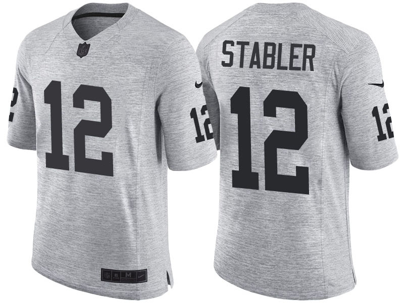 Oakland Raiders #12 Ken Stabler 2016 Gridiron Gray II Limited Jersey