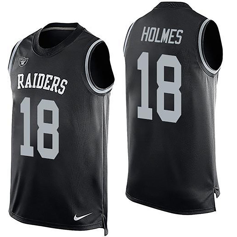 Raiders #18 Andre Holmes Black Team Color Men NFL Limited Tank Top