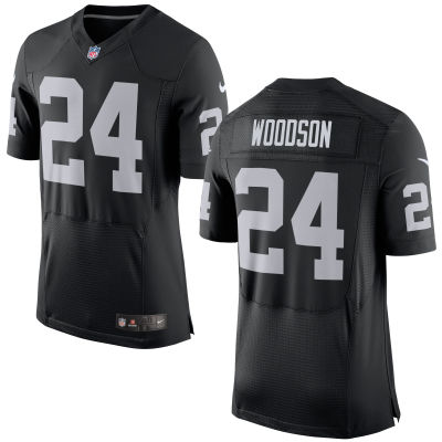 Oakland Raiders #24 Charles Woodson Black Elite Jersey