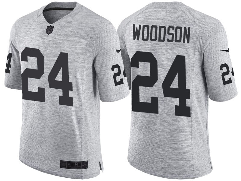 Oakland Raiders #24 Charles Woodson 2016 Gridiron Gray II Limited Jersey