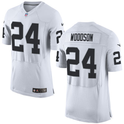 Oakland Raiders #24 Charles Woodson White Elite Jersey