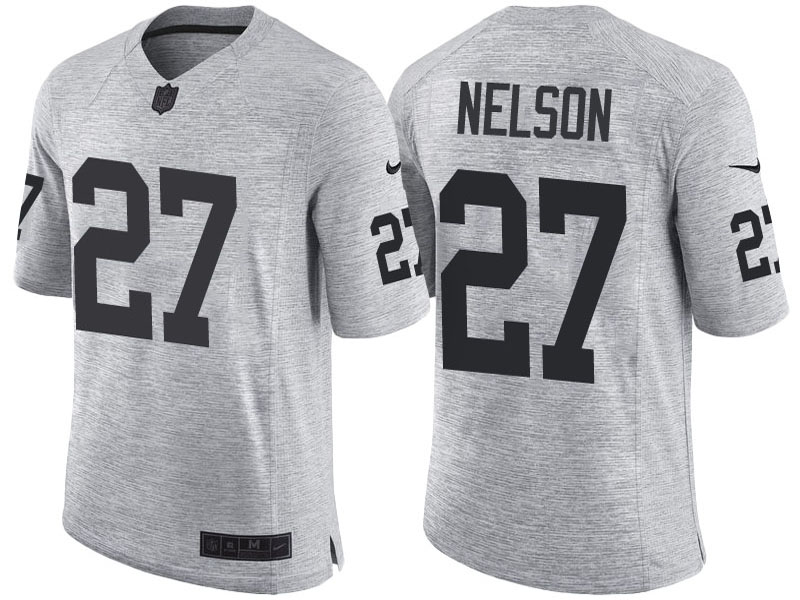 Oakland Raiders #27 Reggie Nelson 2016 Gridiron Gray II Limited Jersey