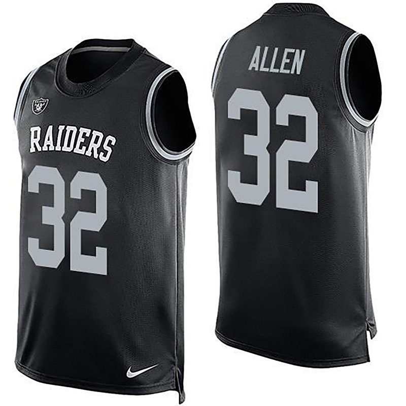 Raiders #32 Marcus Allen Black Team Color Men NFL Limited Tank Top