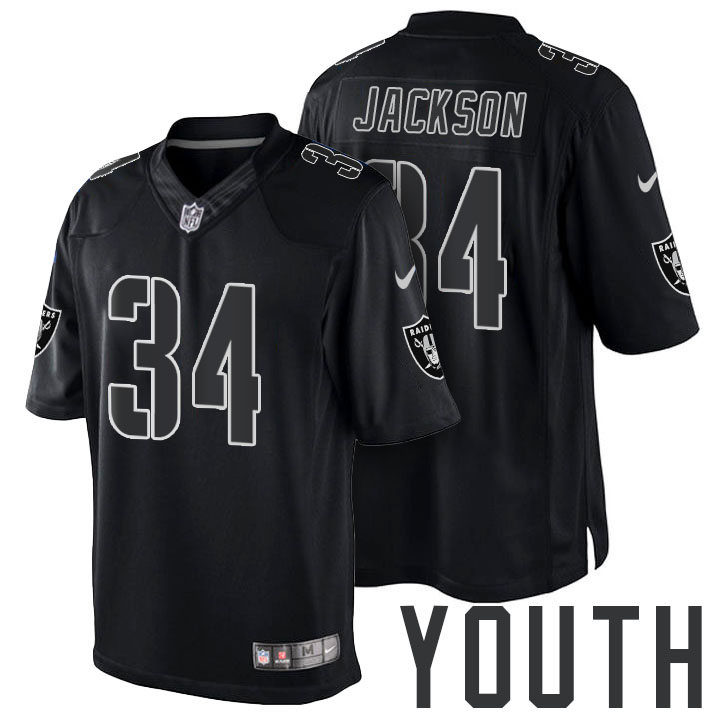 Youth Oakland Raiders #34 Bo Jackson Black Impact Limited Jersey