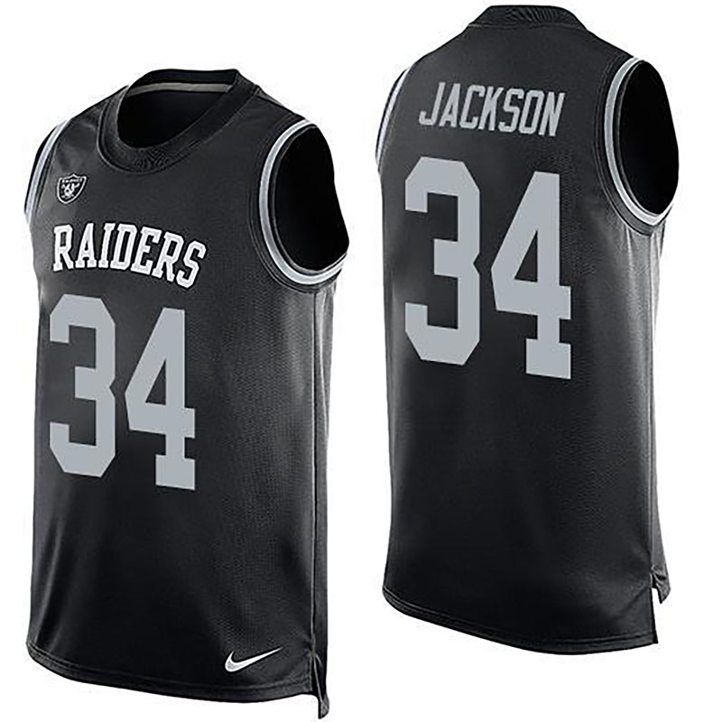 Raiders #34 Bo Jackson Black Team Color Men NFL Limited Tank Top