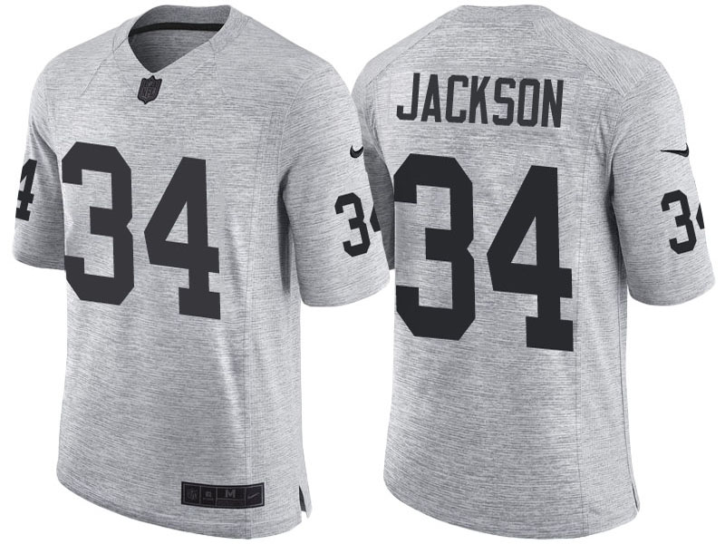 Oakland Raiders #34 Bo Jackson 2016 Gridiron Gray II Limited Jersey