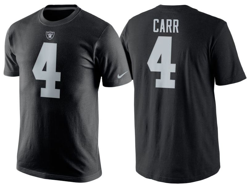 Oakland Raiders #4 Derek Carr Black Player Pride Name & Number T-Shirt