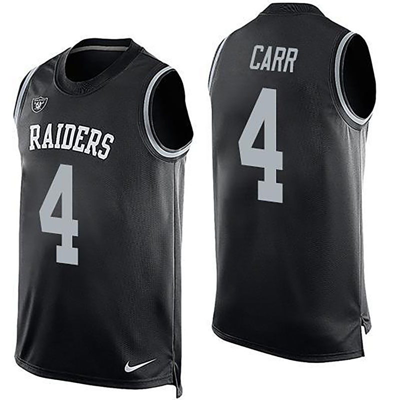 Raiders #4 Derek Carr Black Team Color Men NFL Limited Tank Top