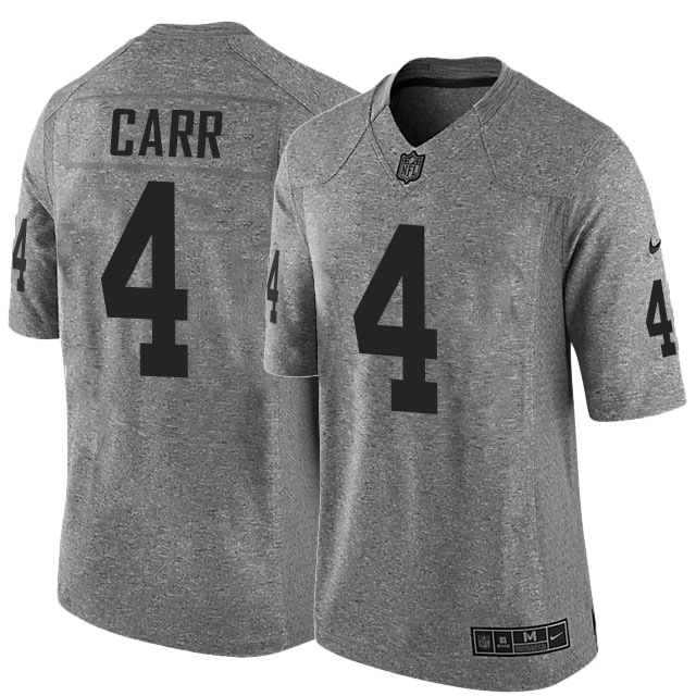 Oakland Raiders #4 Derek Carr Gridiron Gray Limited Jersey