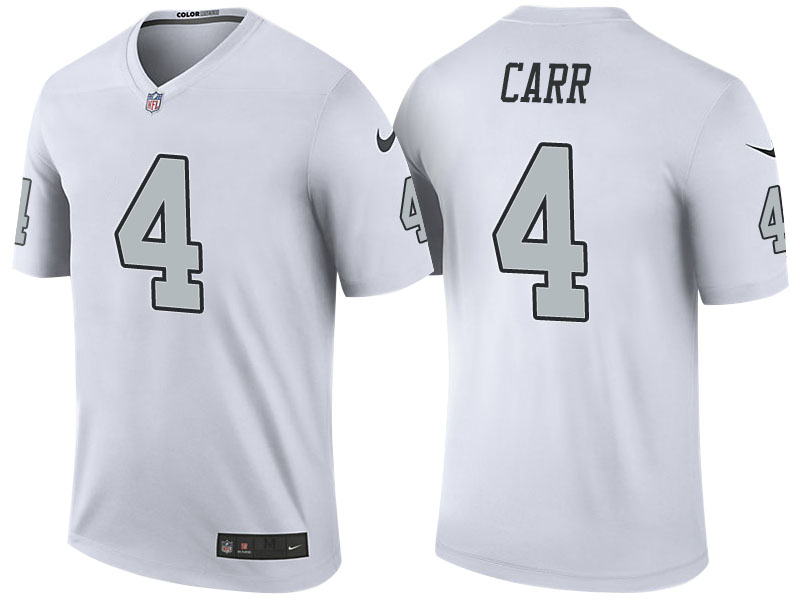 Oakland Raiders #4 Derek Carr White Color Rush Legend Jersey