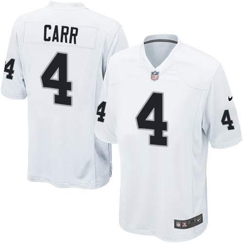 Oakland Raiders #4 Derek Carr White Elite Jersey