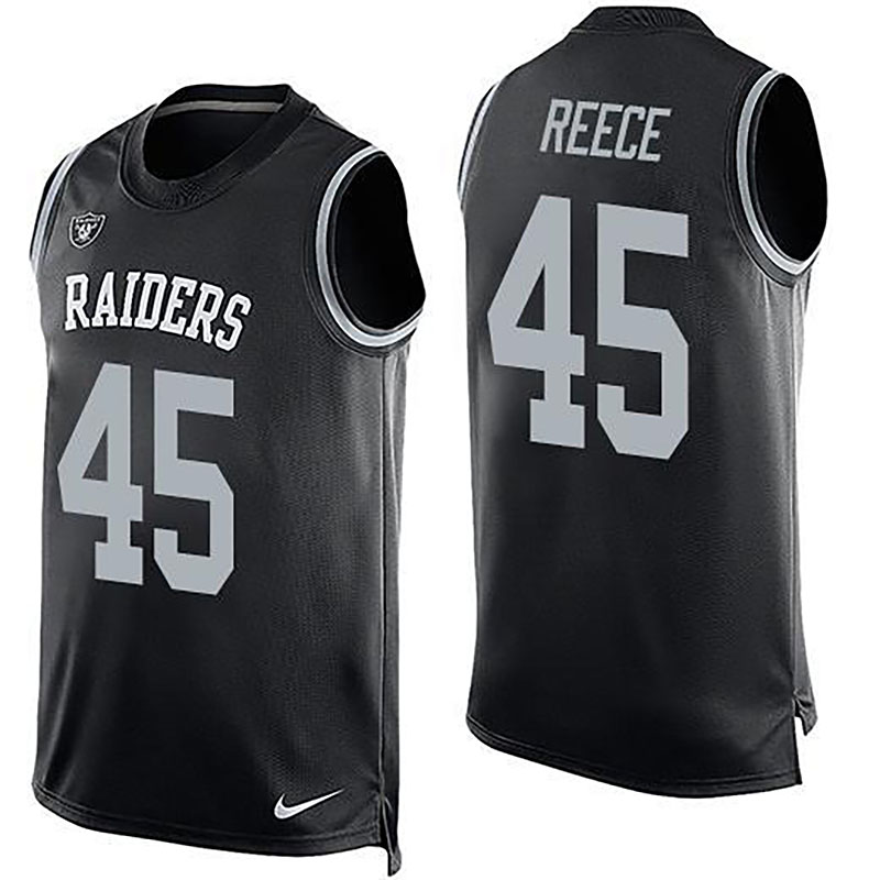 Raiders #45 Marcel Reece Black Team Color Men NFL Limited Tank Top