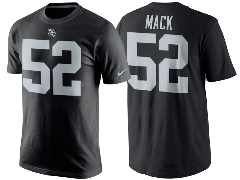 Oakland Raiders #52 Khalil Mack Black Player Pride Name & Number T-Shirt