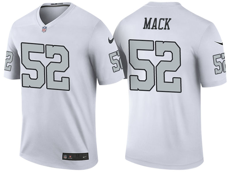 Oakland Raiders #52 Khalil Mack White Color Rush Legend Jersey