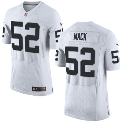 Men's Oakland Raiders #52 Khalil Mack Nike White Elite Jersey