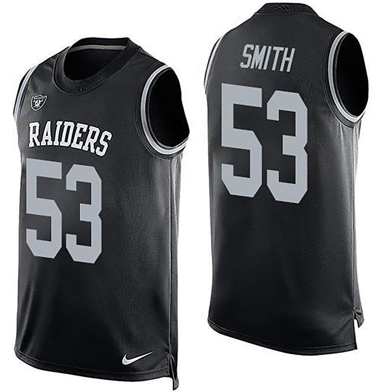 Raiders #53 Malcolm Smith Black Team Color Men NFL Limited Tank Top