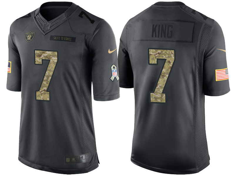 Oakland Raiders #7 Marquette King Camo Anthracite 2016 Salute to Service Limited Jersey