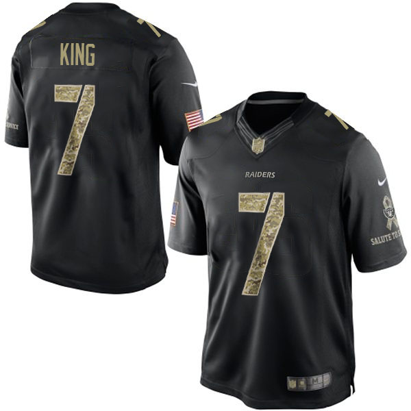 Oakland Raiders #7 Marquette King Black Camo Salute to Service Jersey