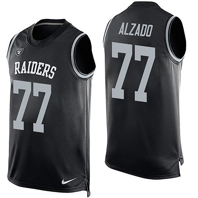 Raiders #77 Lyle Alzado Black Team Color Men NFL Limited Tank Top