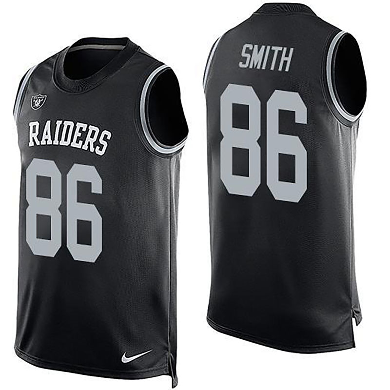 Raiders #86 Lee Smith Black Team Color Men NFL Limited Tank Top