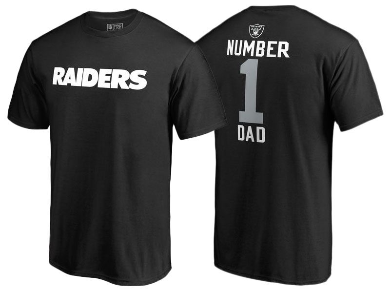 Men's Oakland Raiders Black Father's Day Number 1 Dad T-Shirt