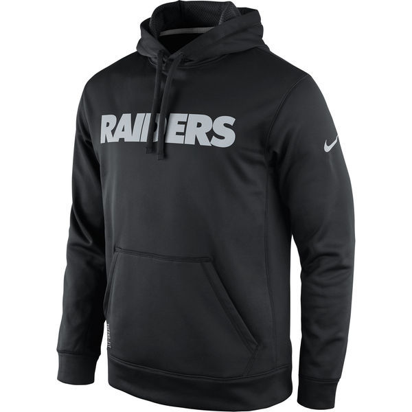 Oakland Raiders Black KO Wordmark Performance Hoodie