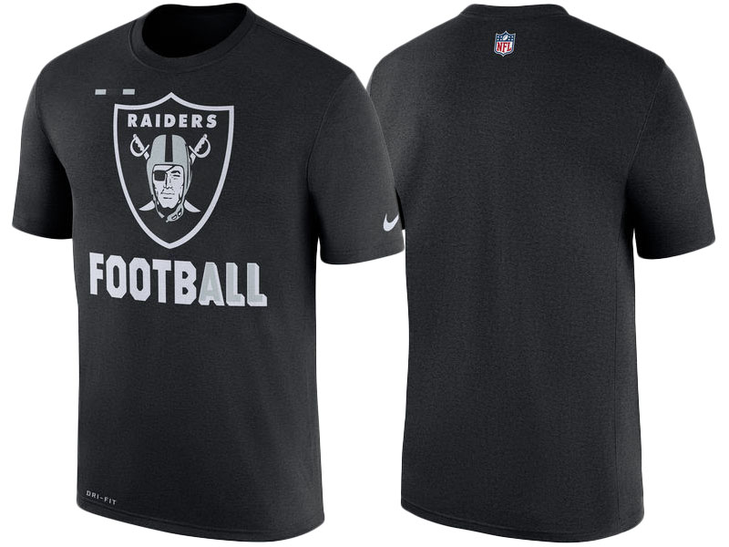 Oakland Raiders Black Legend Football Performance Short Sleeve T-Shirt