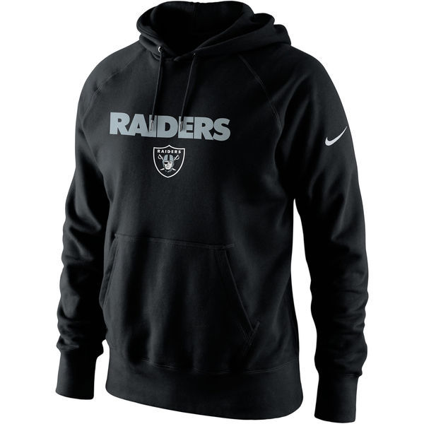 Oakland Raiders Black Lockup Pullover Hoodie