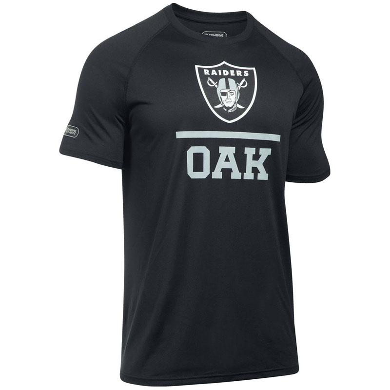 Oakland Raiders Black Under Armour Combine Authentic Lockup Tech T-Shirt