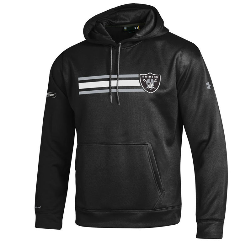 Oakland Raiders Black Under Armour NFL Combine Authentic Fleece Pullover Hoodie