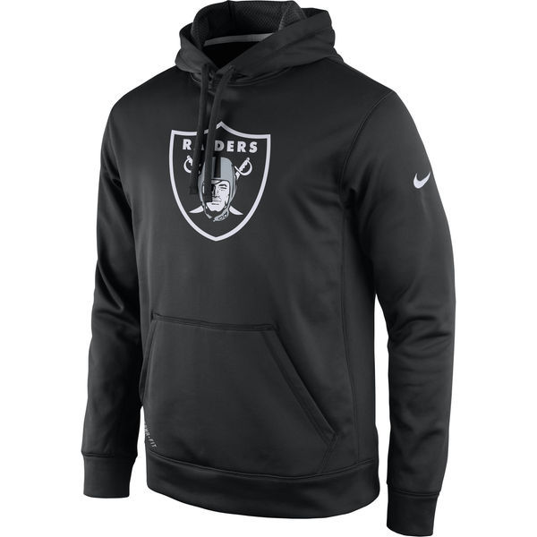 Oakland Raiders Black Practice Performance Pullover Hoodie