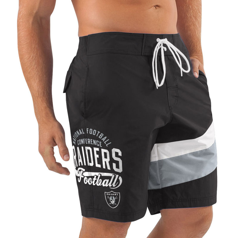 Oakland Raiders Black Winning Shot Swim Trunks