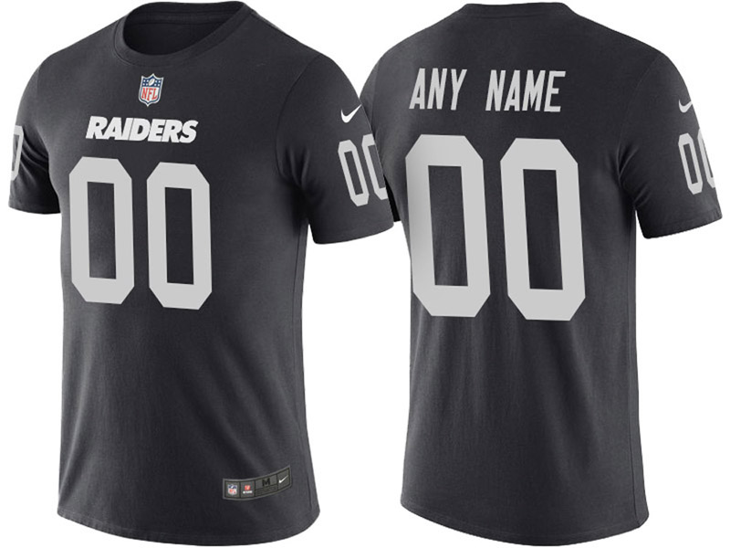 Las Vegas Raiders Custom Black Name & Number T-Shirt