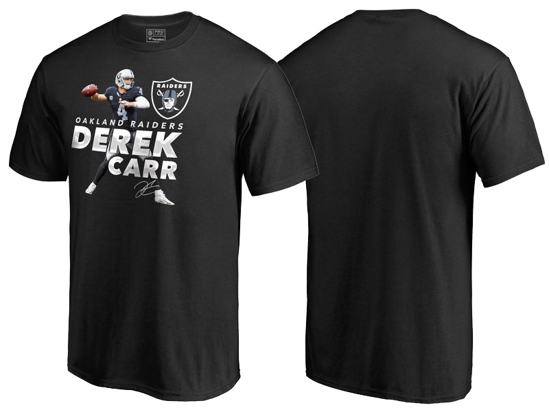 Oakland Raiders Derek Carr Black Name & Number T-Shirt