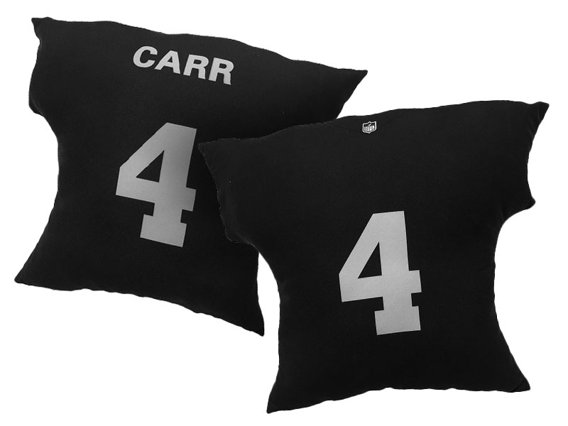 Oakland Raiders #4 Derek Carr Black 2016 Chrismas Day Name & Number Pillow