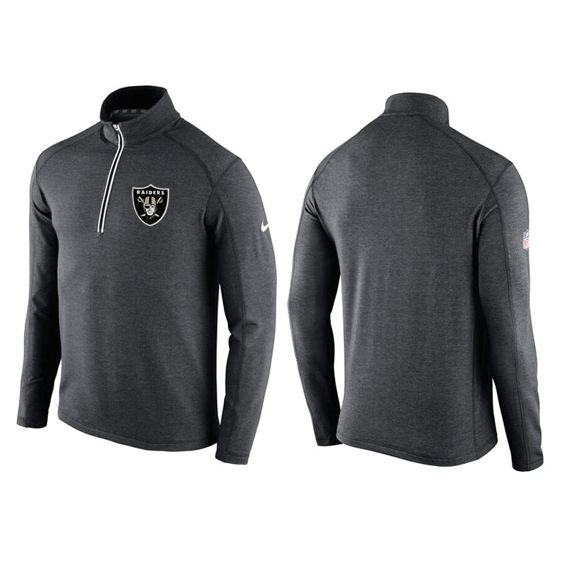 Oakland Raiders Gray Game Day Half-Zip Knit Performance Tri-Blend Jacket