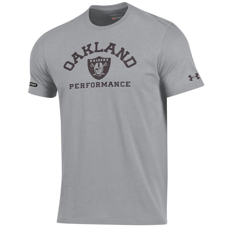 Oakland Raiders Gray Under Armour NFL Combine Authentic Arch Logo Performance T-Shirt